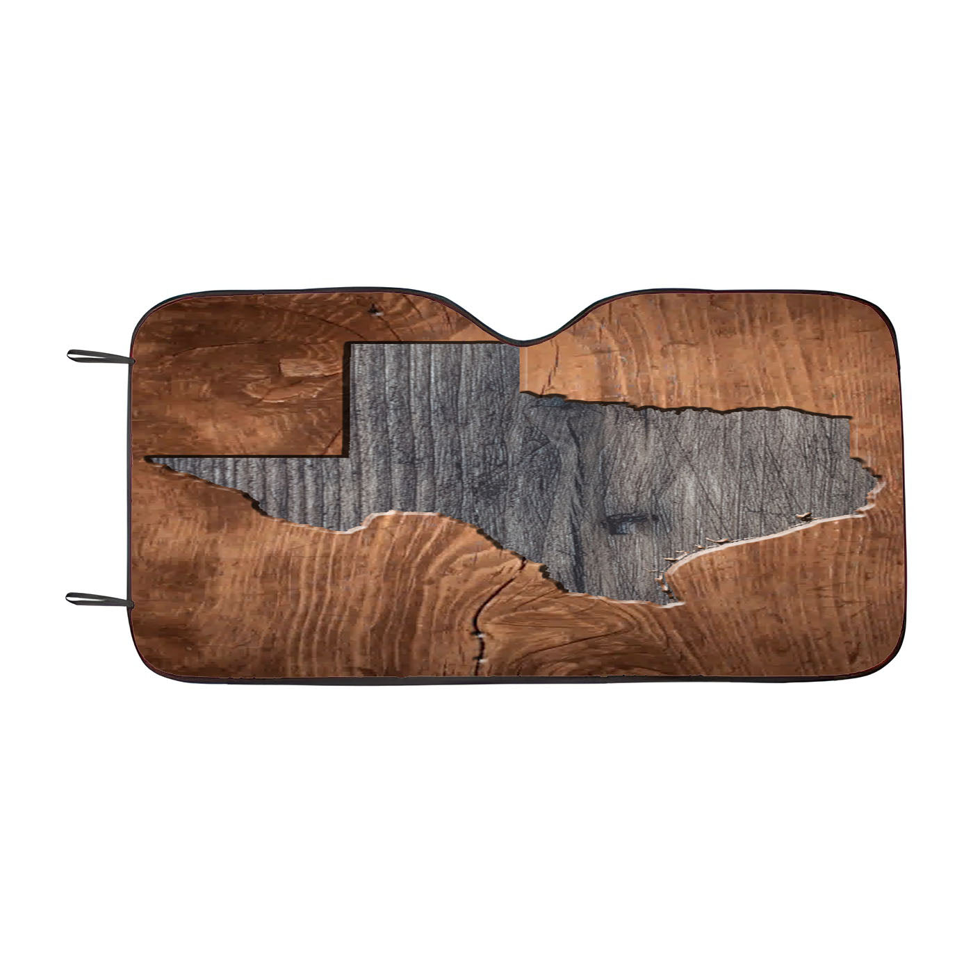 Texas States Map Two Tone Wood Texture Car Auto Sun Shade Windshield Cover