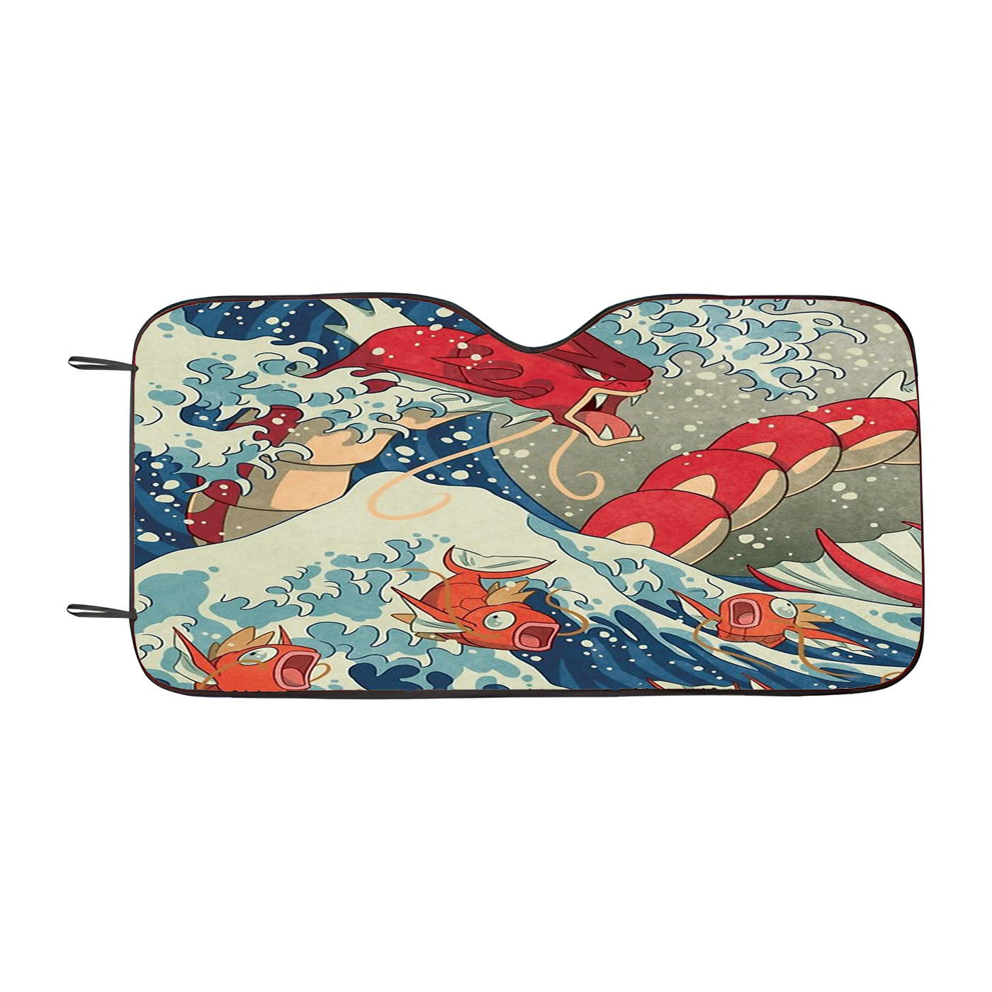 The Great Wave Off Kanto Red Car Auto Sun Shade Windshield Cover