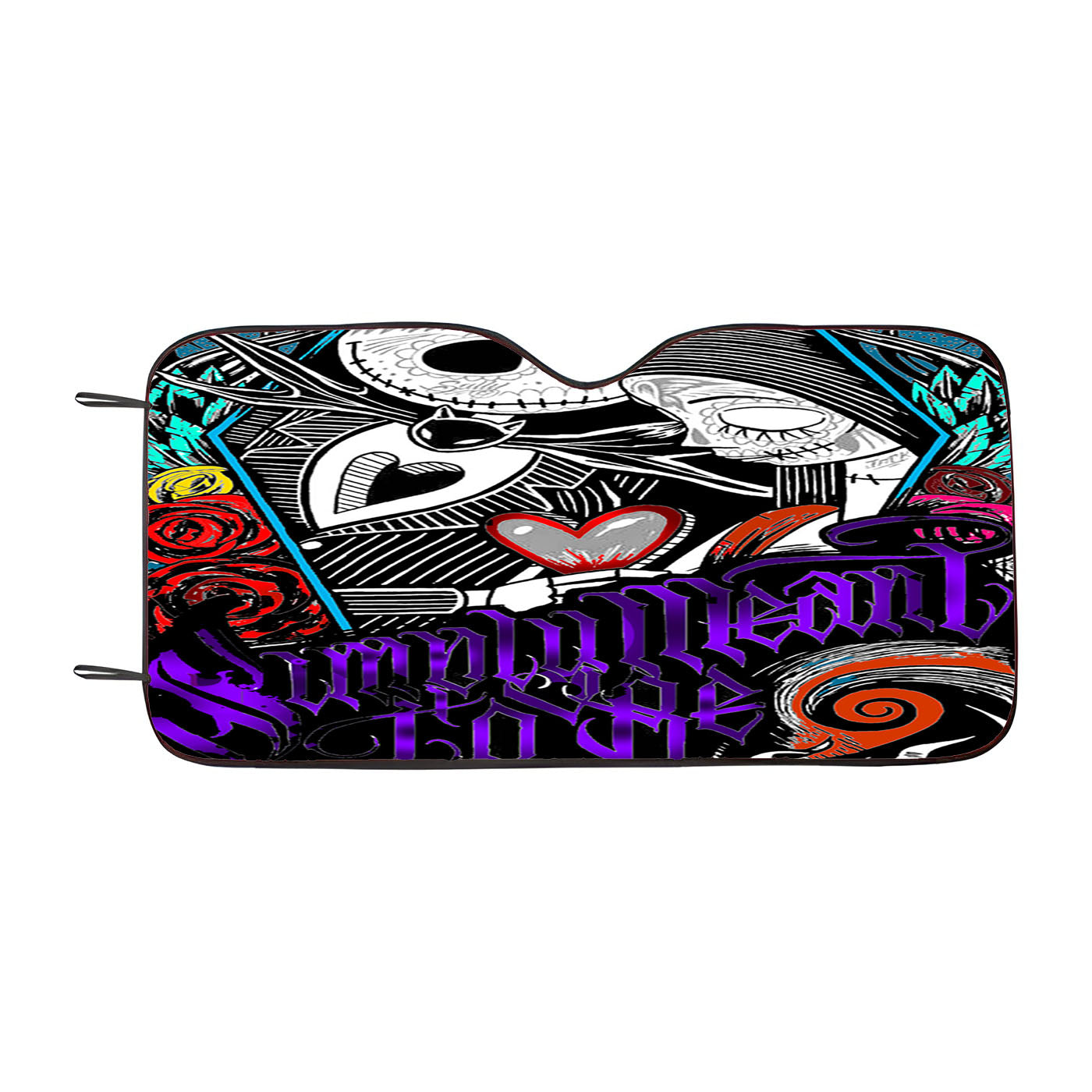 The Nightmare Before Christmas Jack Skellington And Sally Car Auto Sun Shade Windshield Cover