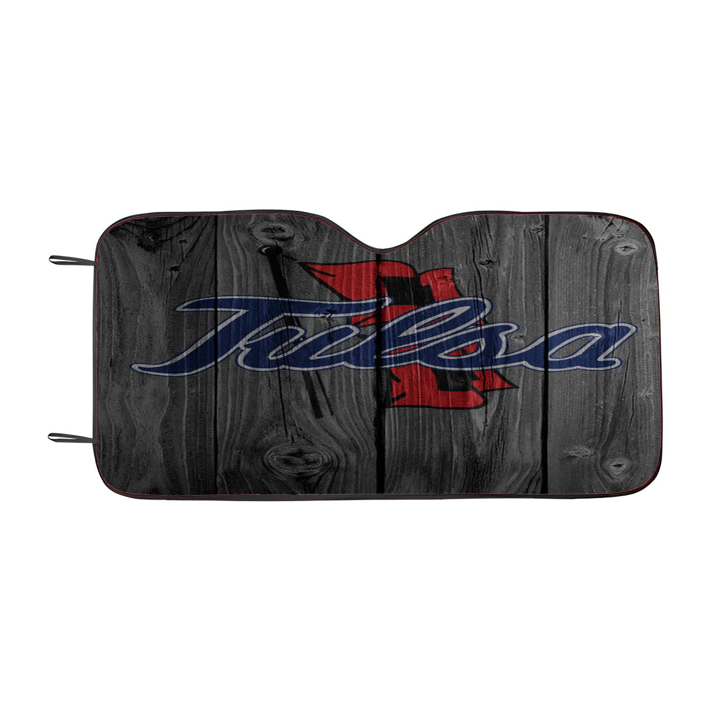Tulsa Golden Hurricane Nfl Logo Dark Wood Wallpaper Car Auto Sun Shade Windshield Cover