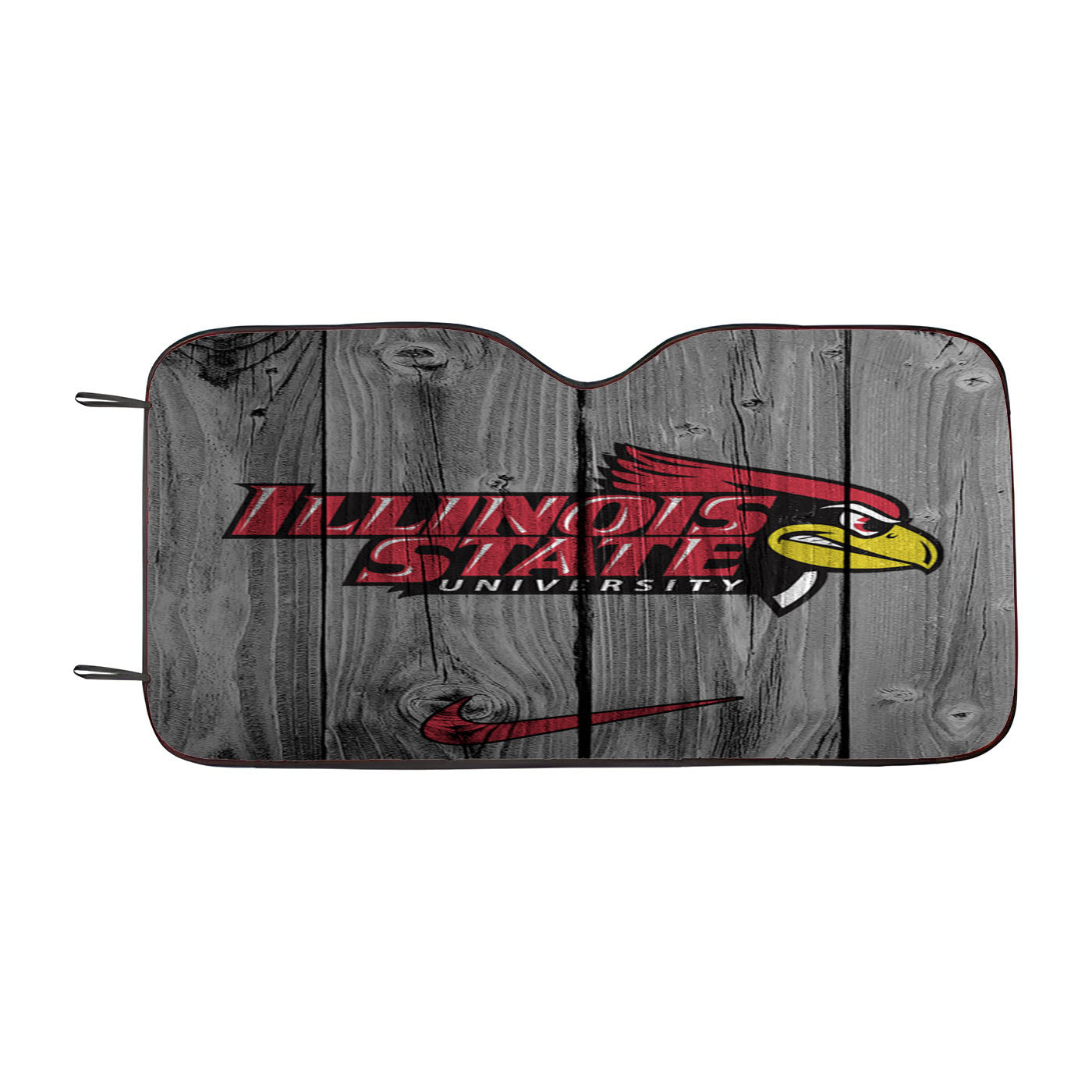 University Of Illinois State Redbirds Logo Dark Wood Wallpaper Car Auto Sun Shade Windshield Cover