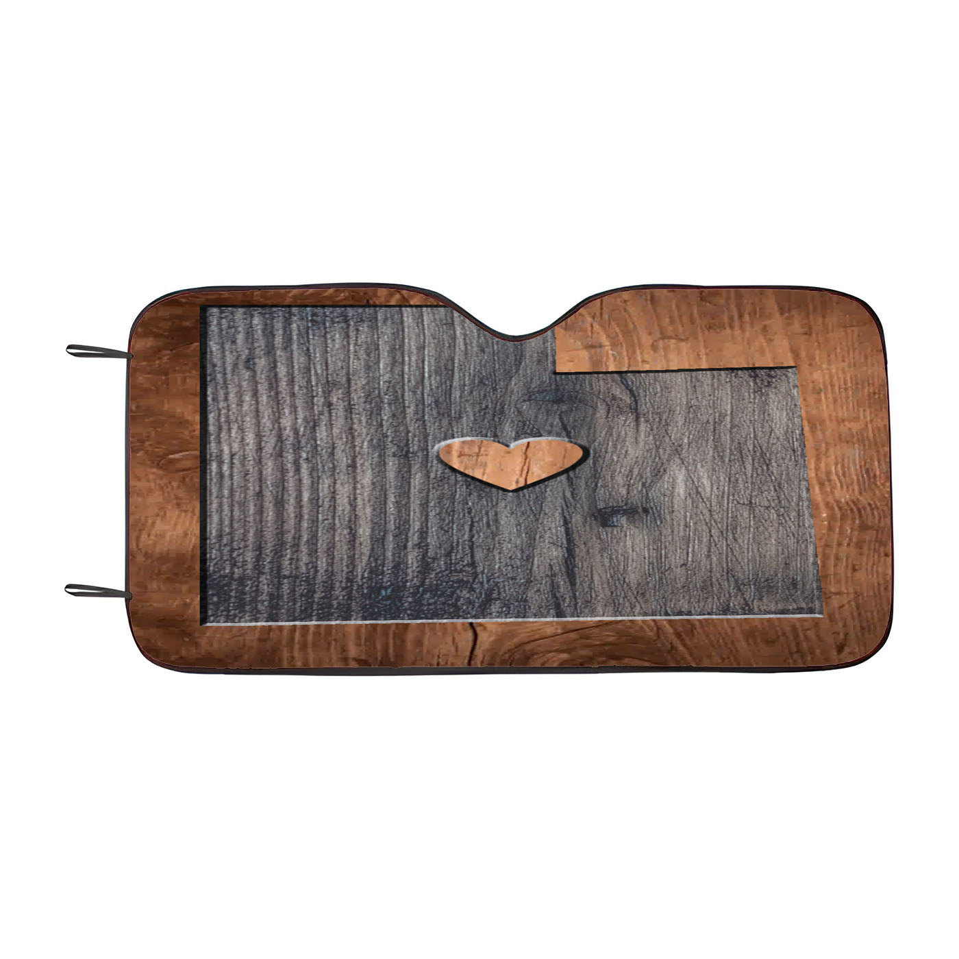 Utah States Map Two Tone Wood Texture Car Auto Sun Shade Windshield Cover