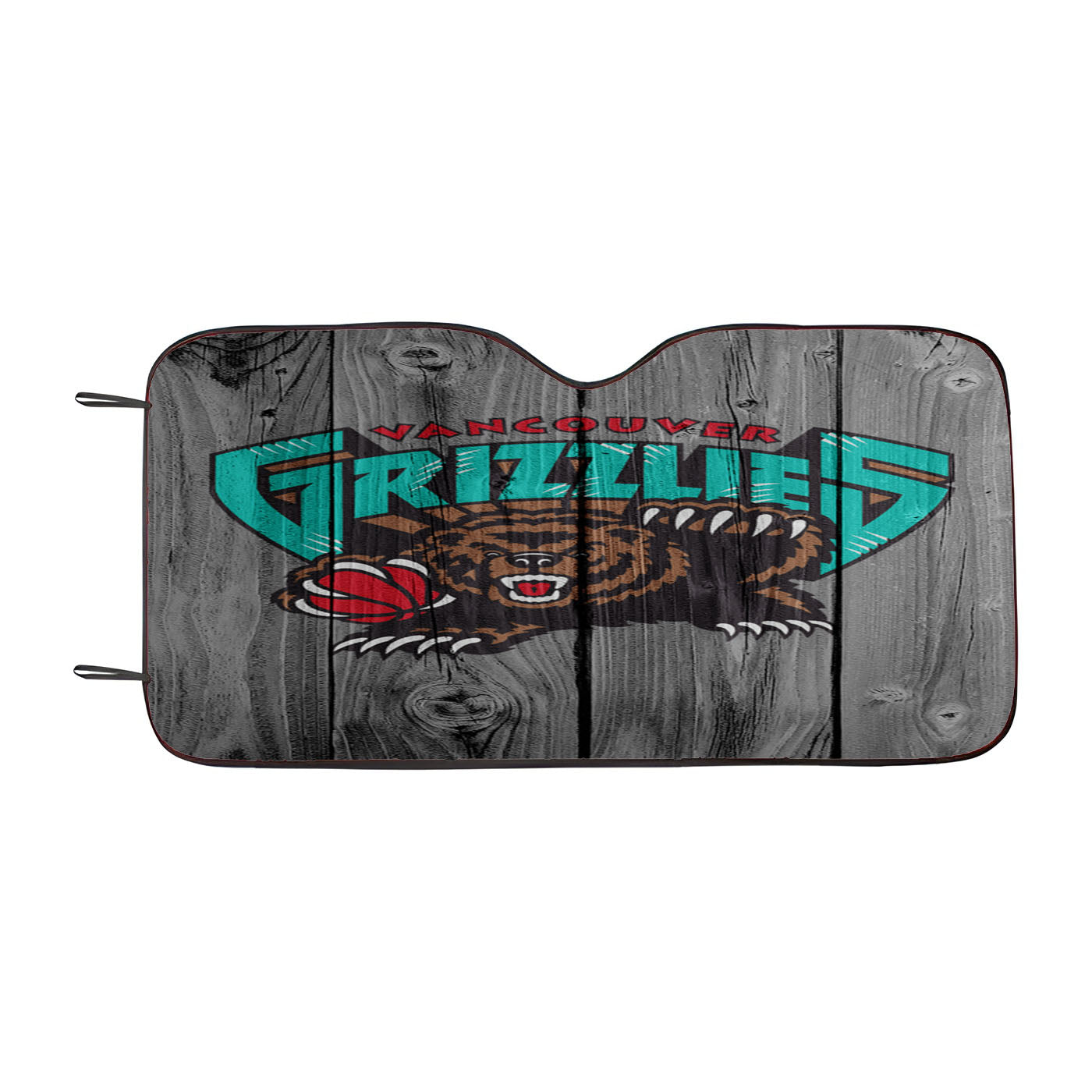 Vancouver Grizzlies Nba Logo Dark Wood Wallpaper Car Auto Sun Shade Windshield Cover