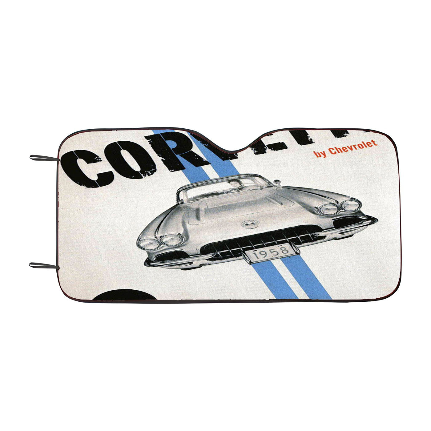 Vintage Corvette Poster Car Auto Sun Shade Windshield Cover