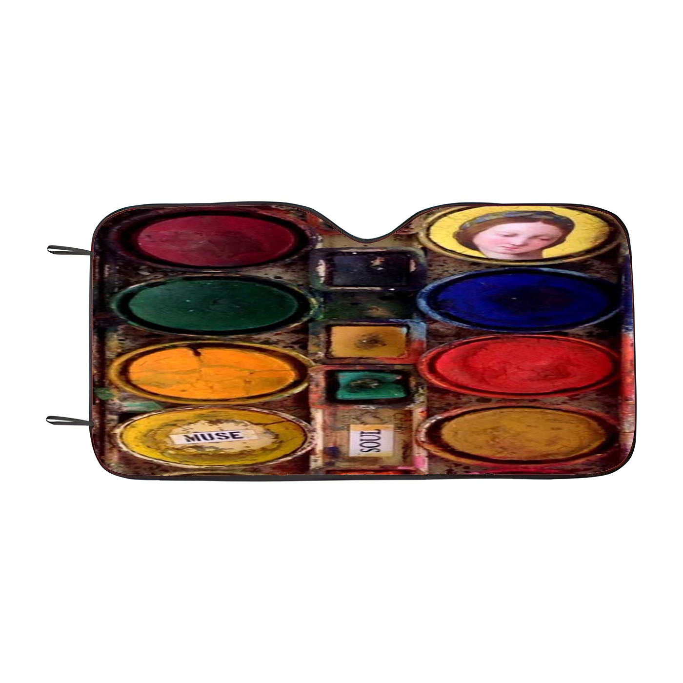 Vintage Water Color Palette Car Auto Sun Shade Windshield Cover