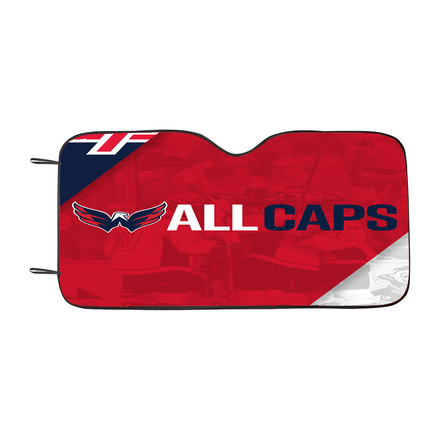 Washington Capitals All Caps Car Auto Sun Shade Windshield Cover