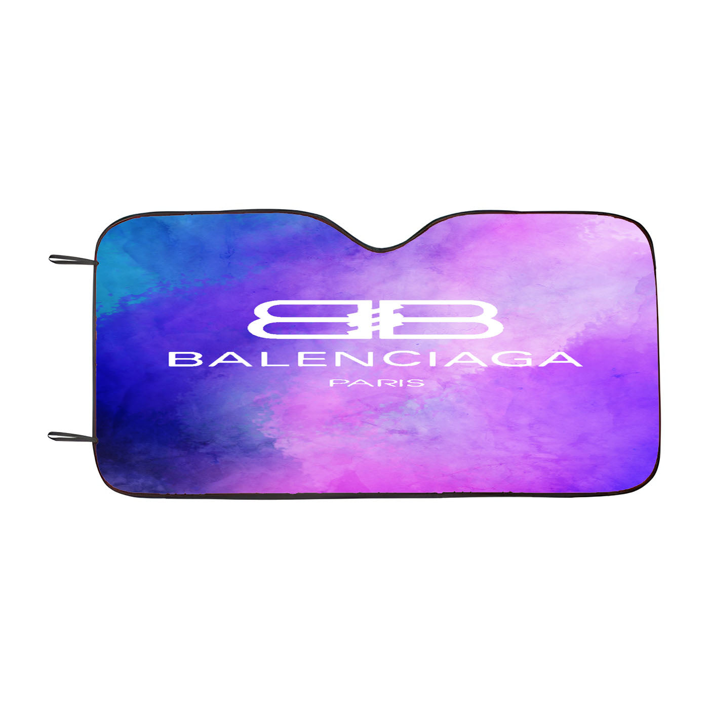 White Balenciaga Blue Purple Tye Die Color Car Auto Sun Shade Windshield Cover