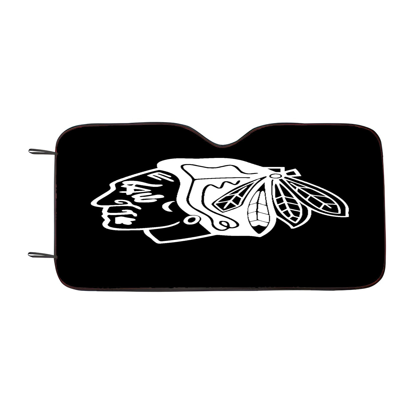 White Black Chicago Blackhawks Logo Car Auto Sun Shade Windshield Cover