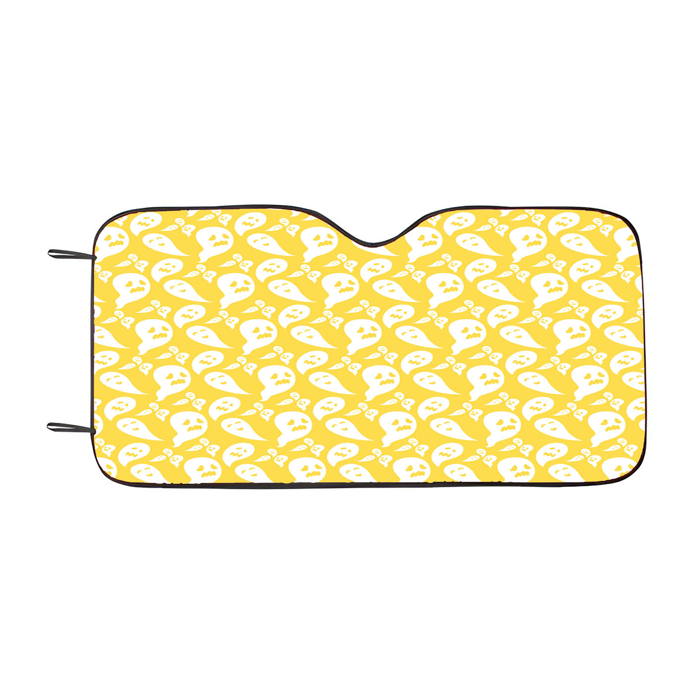 Yellow Ghosts Pattern Halloween Car Auto Sun Shade Windshield Cover