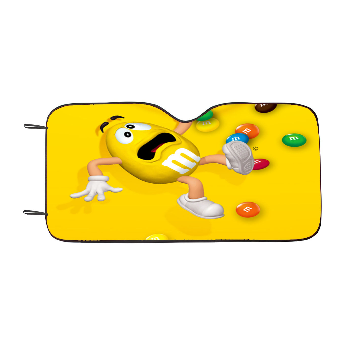 Yellow M&M Car Auto Sun Shade Windshield Cover