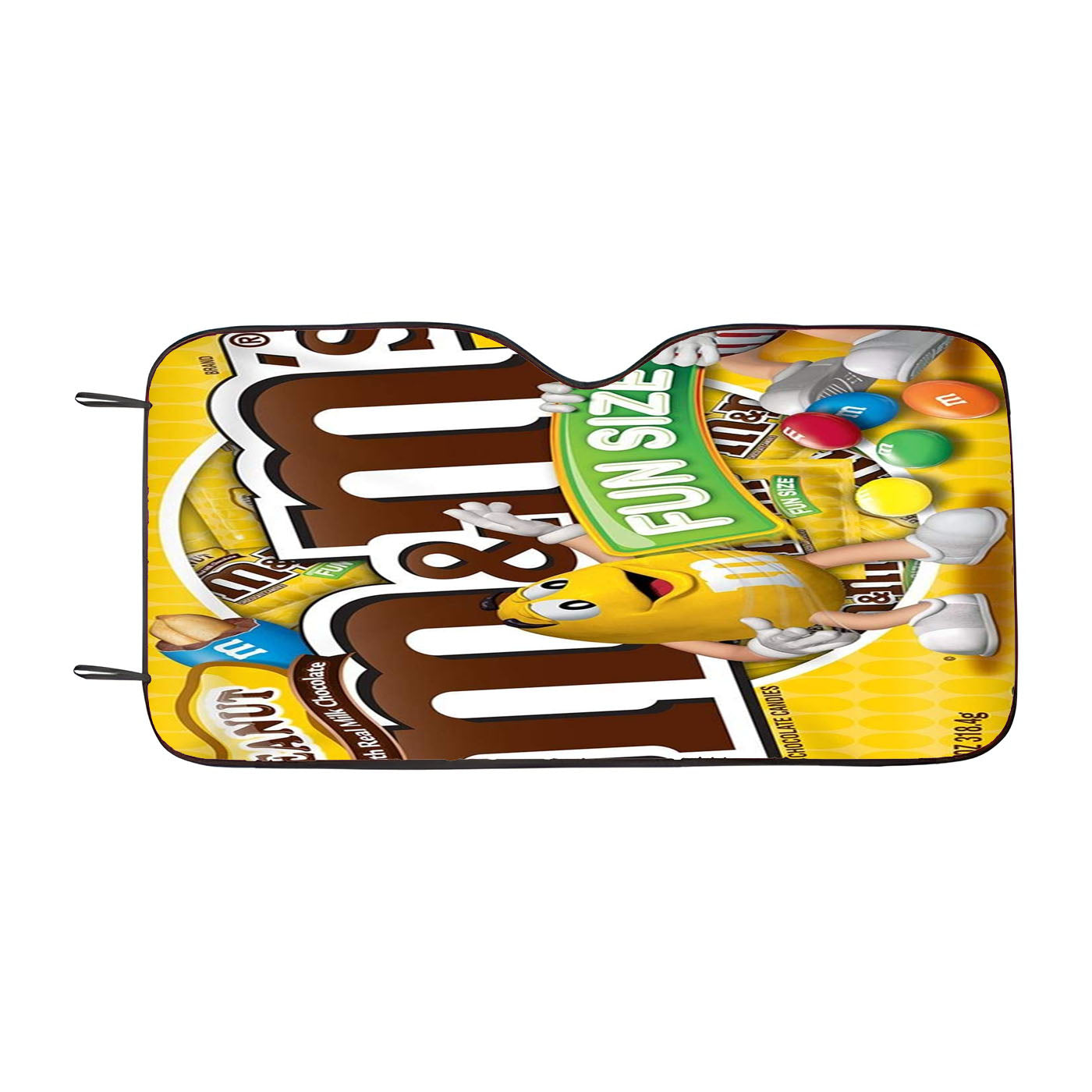Yellow Peanut M&M Fun Size Car Auto Sun Shade Windshield Cover