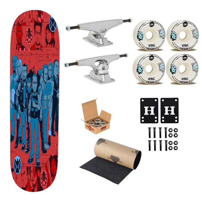 Marvel Tv Series Shield Vs Hydra Skateboard Complete Board 8.0" X 31.75"