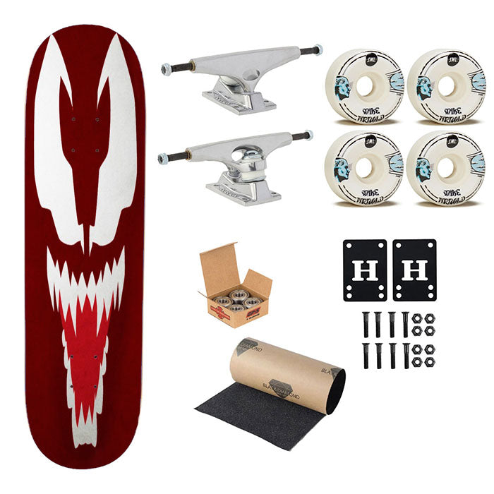 Marvel Venom Logo Face Skateboard Complete Board 8.0" X 31.75"