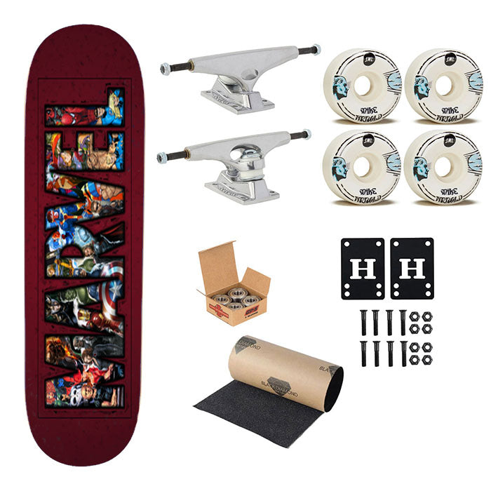 Marvel Wallpaper Skateboard Complete Board 8.0" X 31.75"