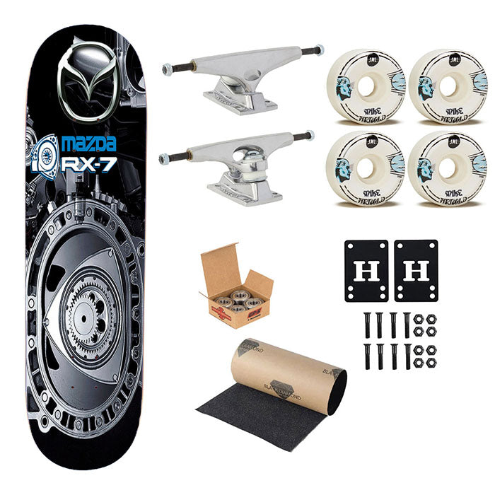 Mazda Rx-7 Car Rotary Engine Skateboard Complete Board 8.0" X 31.75"