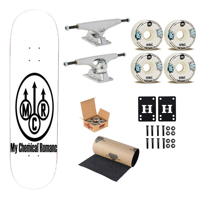 Mcr My Chemical Romance Red Stripe Skateboard Complete Board 8.0" X 31.75"