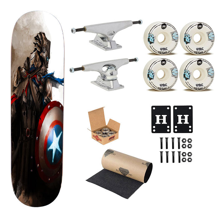 Medieval Captain America Skateboard Complete Board 8.0" X 31.75"