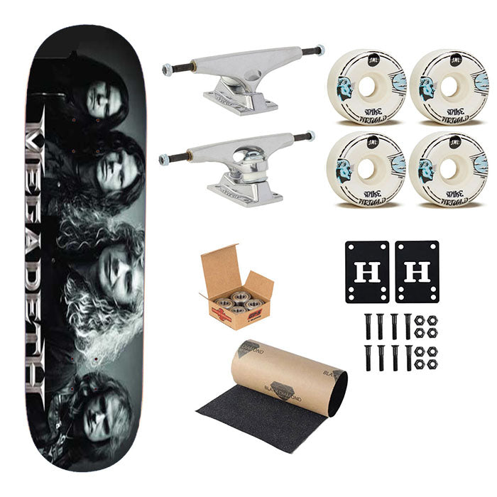 Megadeth Silver Skateboard Complete Board 8.0" X 31.75"