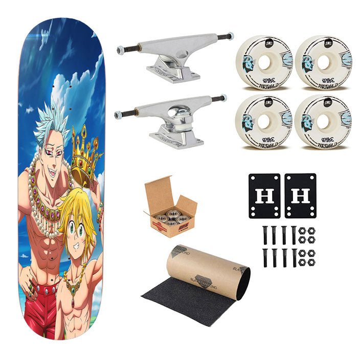 Meliodas And The Four Seven Deadly Sins Skateboard Complete Board 8.0" X 31.75"