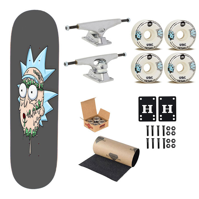 Melting Rick Skateboard Complete Board 8.0" X 31.75"