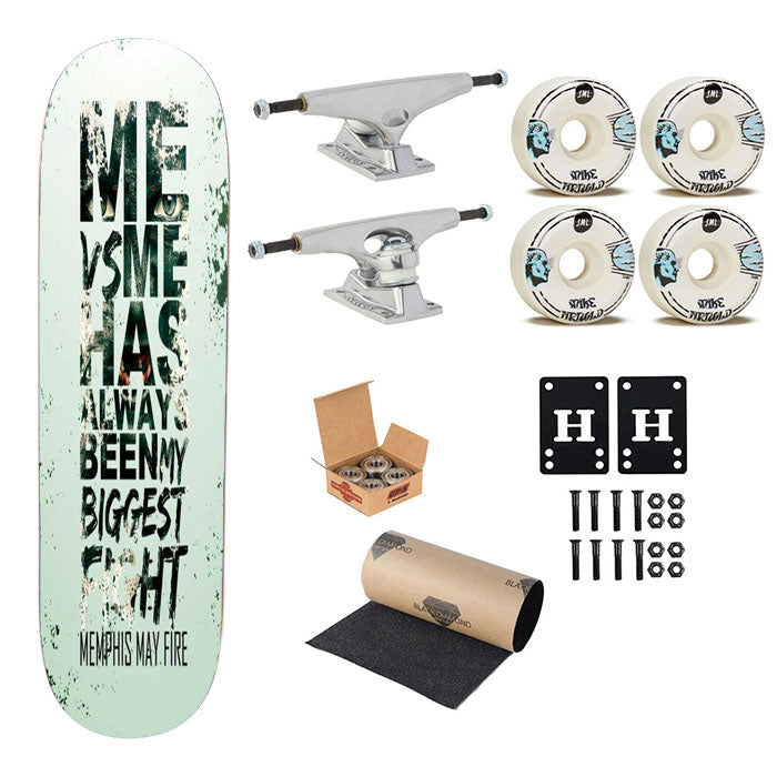 Memphis May Fire Art Font Skateboard Complete Board 8.0" X 31.75"