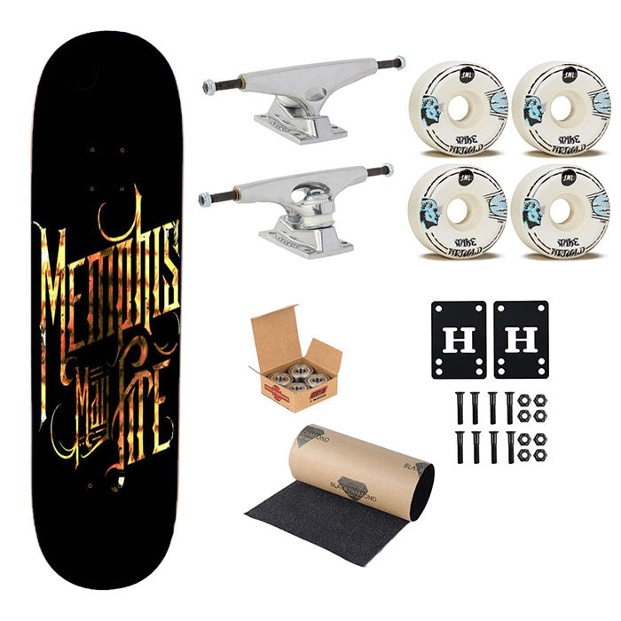 Memphis May Fire Logo Title Colour Skateboard Complete Board 8.0" X 31.75"