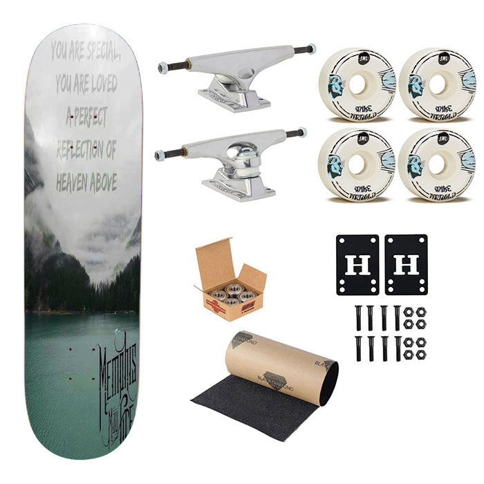 Memphis May Fire Sea White Sky Skateboard Complete Board 8.0" X 31.75"