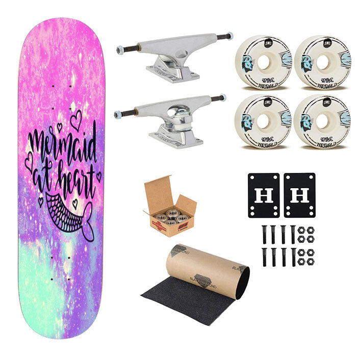 Mermaid At Heart Skateboard Complete Board 8.0" X 31.75"