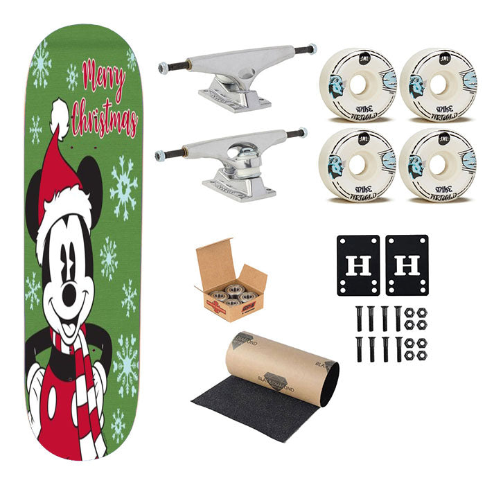 Merry Christmas Mickey Skateboard Complete Board 8.0" X 31.75"