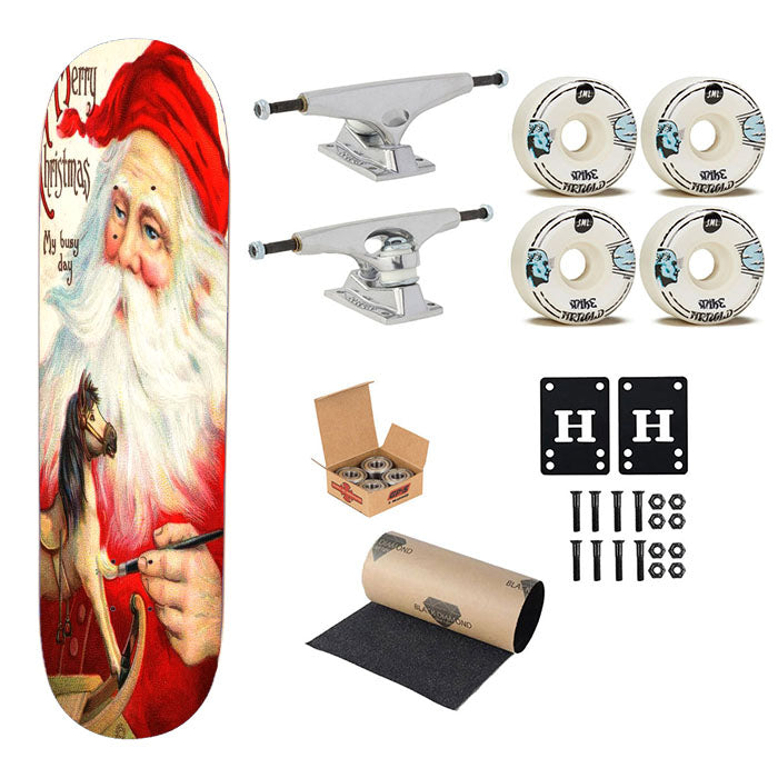 Merry Christmas My Busy Day Skateboard Complete Board 8.0" X 31.75"