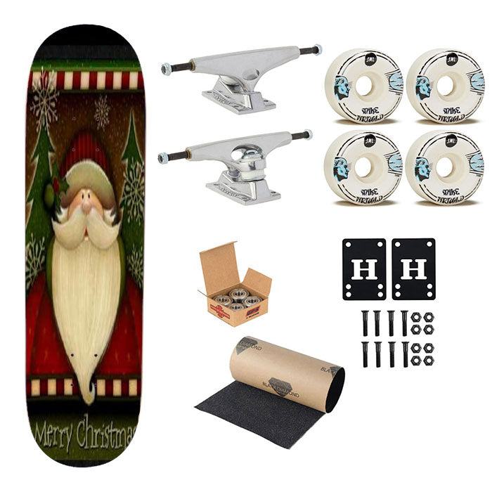 Merry Christmas Santa Skateboard Complete Board 8.0" X 31.75"