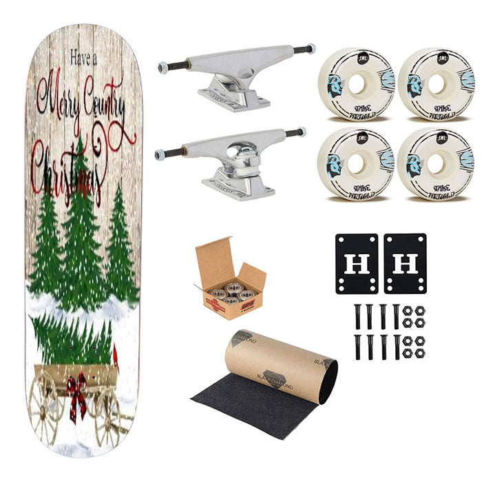 Merry Country Christmas Skateboard Complete Board 8.0" X 31.75"