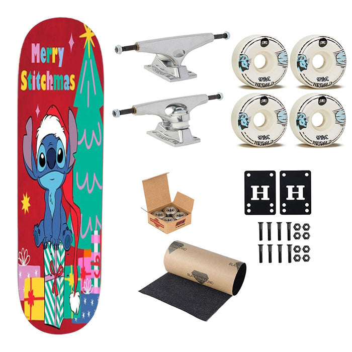 Merry Stitchmas Stitch Skateboard Complete Board 8.0" X 31.75"