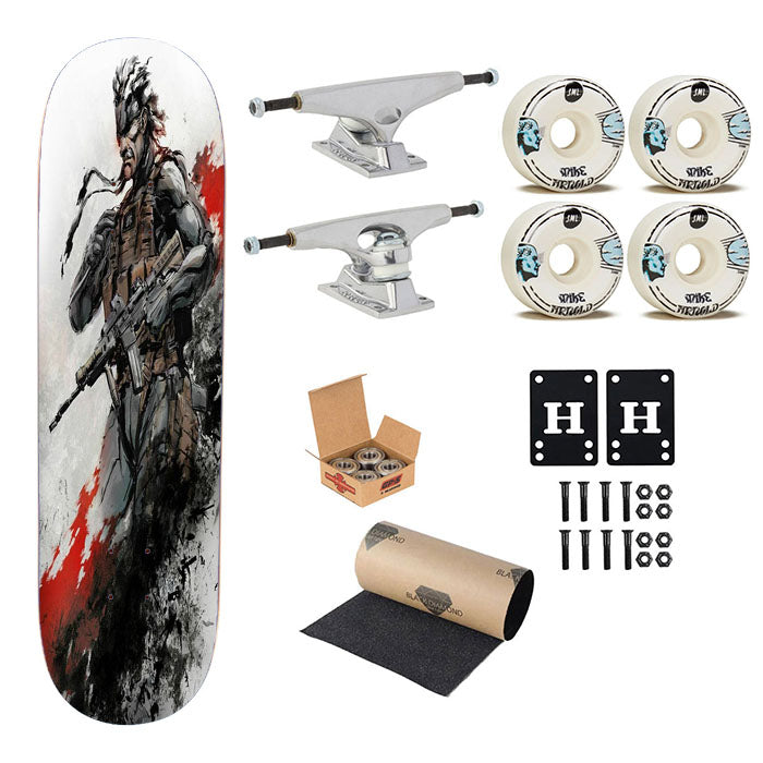 Metal Gear Solid Sons Of Liberty Big Boss Skateboard Complete Board 8.0" X 31.75"