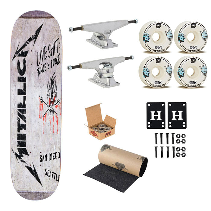 Metalica Live Shit Cover Skateboard Complete Board 8.0" X 31.75"
