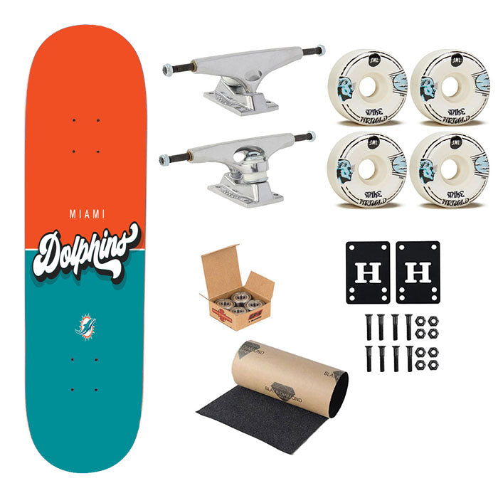 Miami Dolphin Wallpaper Skateboard Complete Board 8.0" X 31.75"