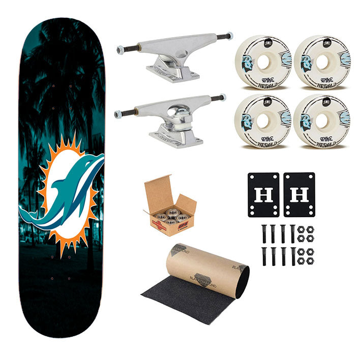 Miami Dolphins Emblem Skateboard Complete Board 8.0" X 31.75"