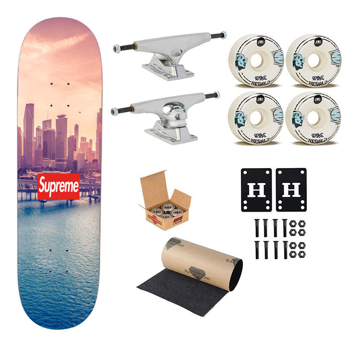 Miami Downtown Florida Skateboard Complete Board 8.0" X 31.75"