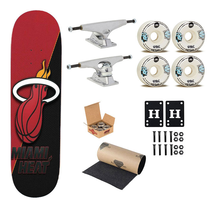 Miami Heat Basketball Logo Skateboard Complete Board 8.0" X 31.75"