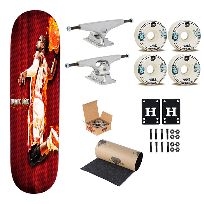 Miami Heat Dwyane Wade Skateboard Complete Board 8.0" X 31.75"