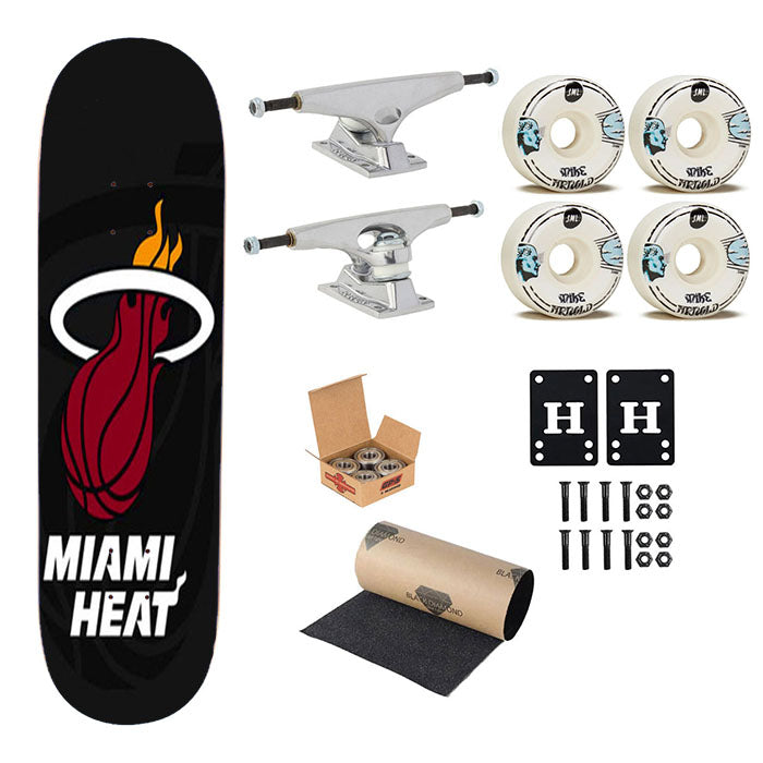 Miami Heat Logo Skateboard Complete Board 8.0" X 31.75"