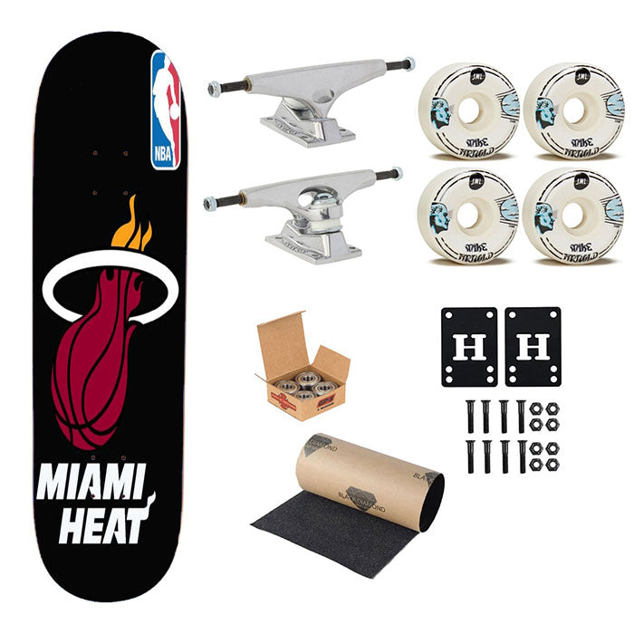 Miami Heat Nba Unique Skateboard Complete Board 8.0" X 31.75"