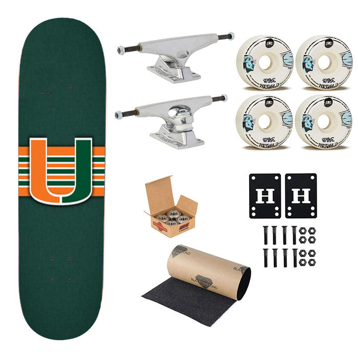 Miami Hurricanes Skateboard Complete Board 8.0" X 31.75"
