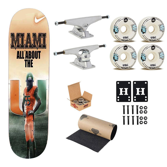 Miami Hurricanes All About Skateboard Complete Board 8.0" X 31.75"