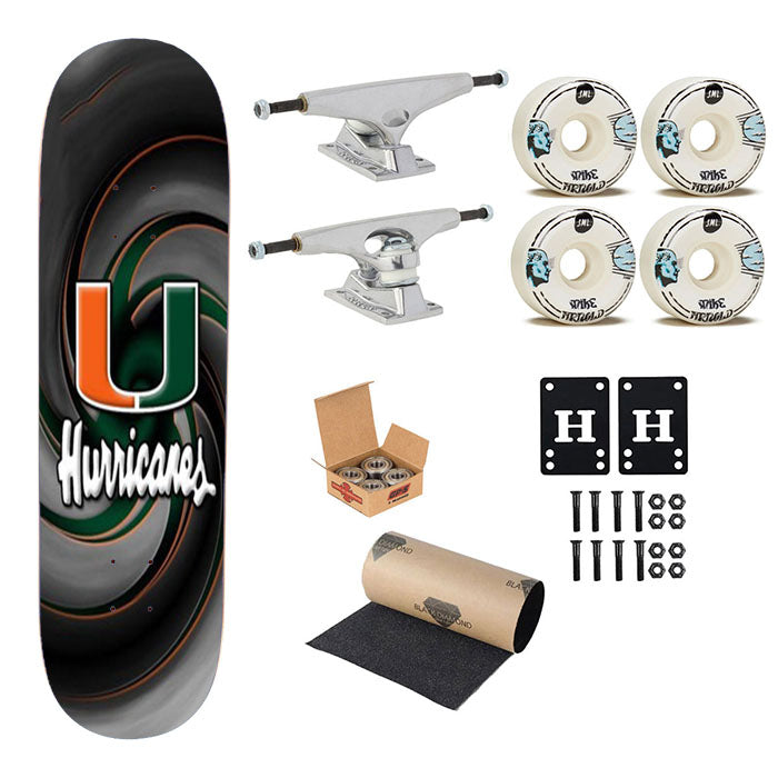 Miami Hurricanes Icon Skateboard Complete Board 8.0" X 31.75"