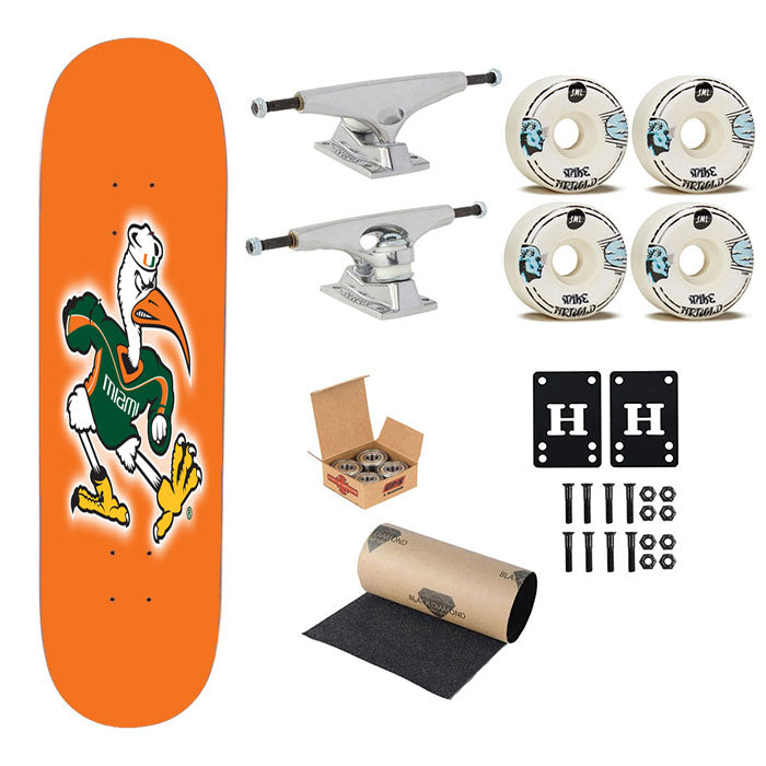 Miami Hurricanes Logo Skateboard Complete Board 8.0" X 31.75"
