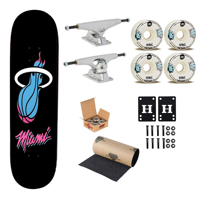 Miami Pink Blue Skateboard Complete Board 8.0" X 31.75"
