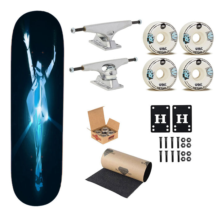 Michael Jackson Blue Vector Skateboard Complete Board 8.0" X 31.75"