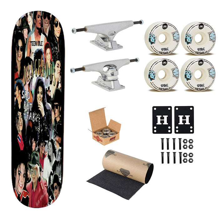 Michael Jackson Legend Collage Pattern Skateboard Complete Board 8.0" X 31.75"