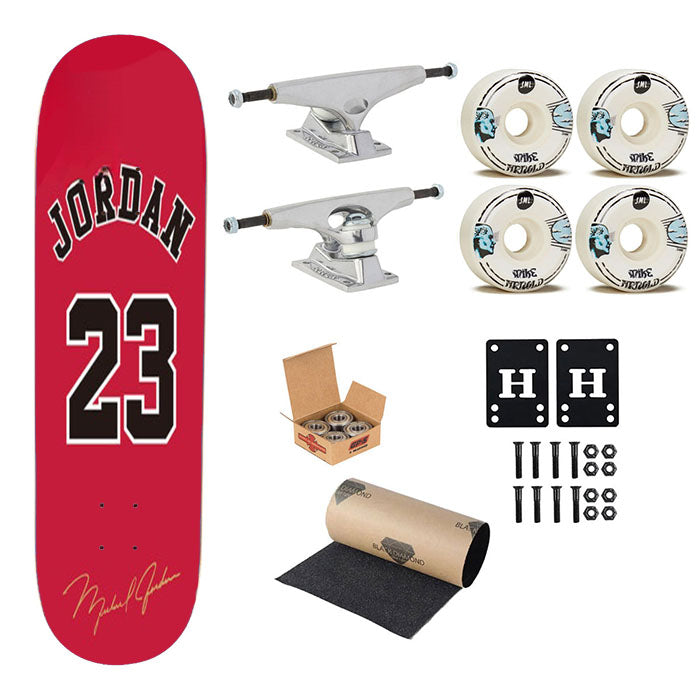 Michael Jordan 23 Number Skateboard Complete Board 8.0" X 31.75"